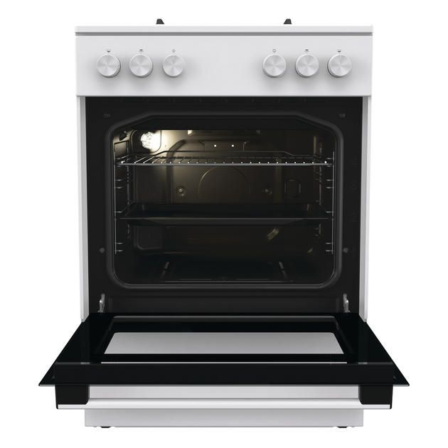 Плита Gorenje газовая, 72л, 60x60см, чугун, белый