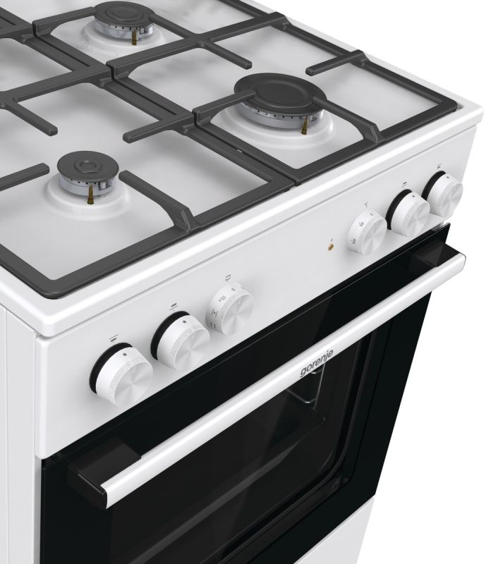 Плита Gorenje комби, 71л, 60x60см, чугун, белый