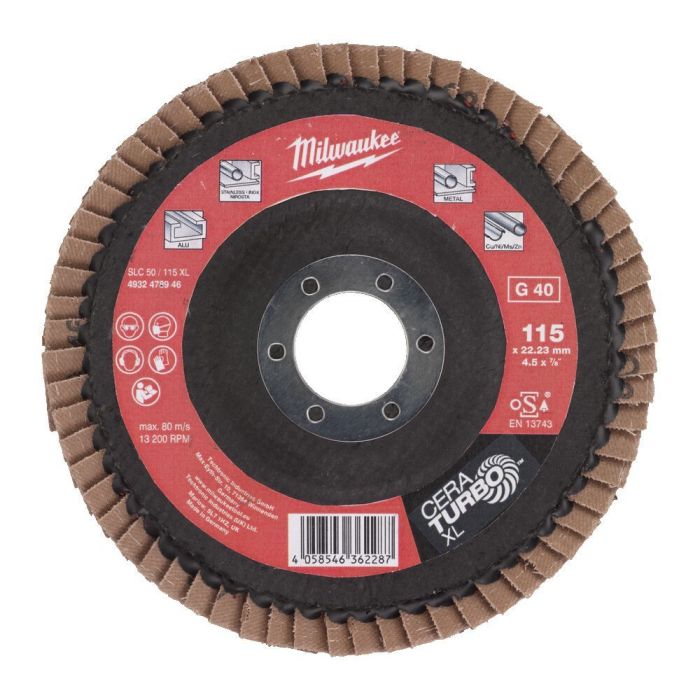 Диск лепестковый Milwaukee CERA TURBO, 125x22.2мм, K60
