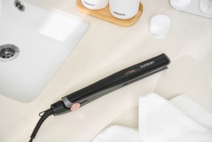 Випрямляч Ardesto Pink Touch, 32Вт, 110-200C, кераміка, сірий+рожевий