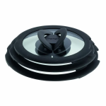 Набір скляних кришок Tefal Ingenio, 16см, 18см, 20см, скло, пластик, чорний