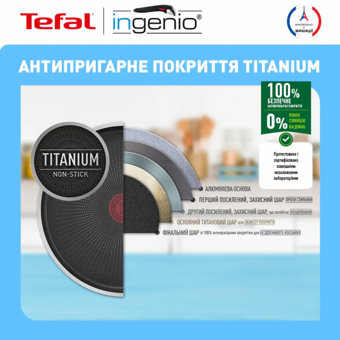 Набор посуды Tefal Ingenio Easy Cook & Clean, 5 предметов, алюминий, нержавеющая сталь, бакелит, черный