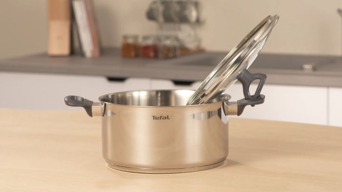Кастрюля Tefal Daily Cook с крышкой, 24см, нержавеющая сталь, алюминий, бакелит