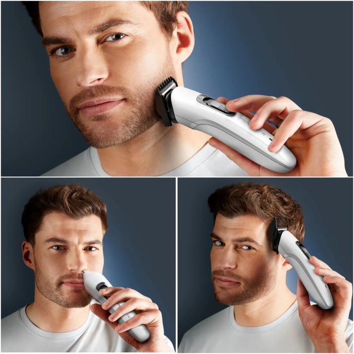 Триммер Rowenta Trim&Style для бороды, усов и головы, сеть+акум., насадок-7, сталь, белый