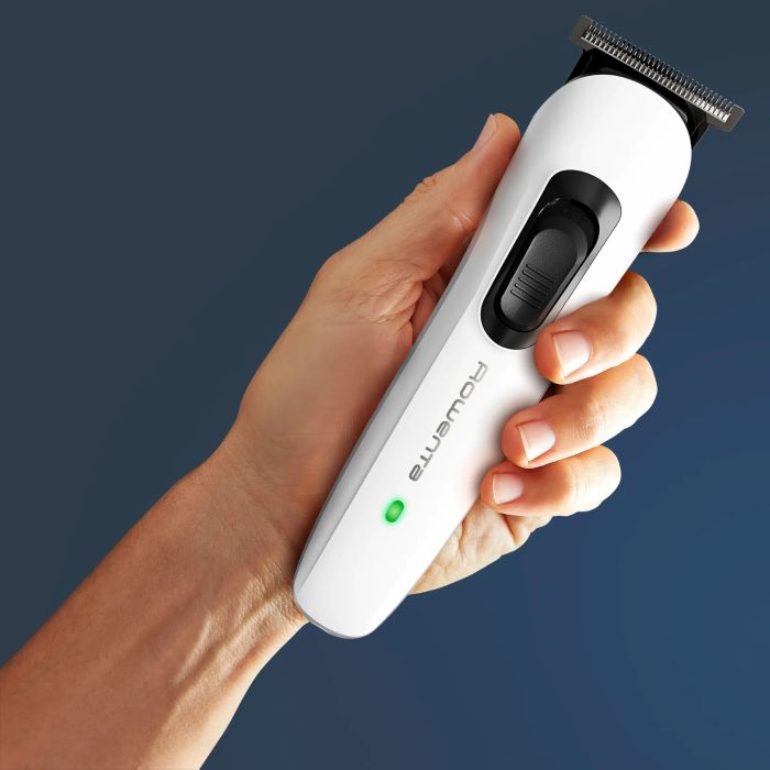 Триммер Rowenta Trim&Style для бороды, усов и головы, сеть+акум., насадок-7, сталь, белый