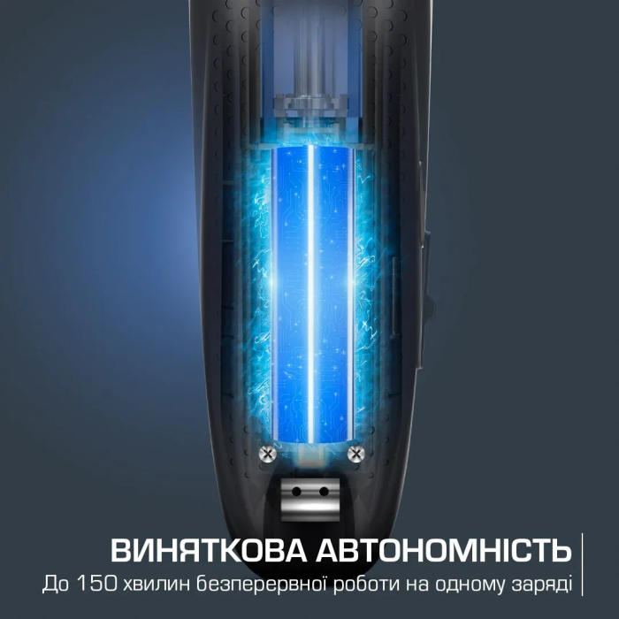 Машинка для стрижки Rowenta Barber Experience, сеть+акум., роторный мотор DC, насадок-12, кейс, нерж. сталь, синий