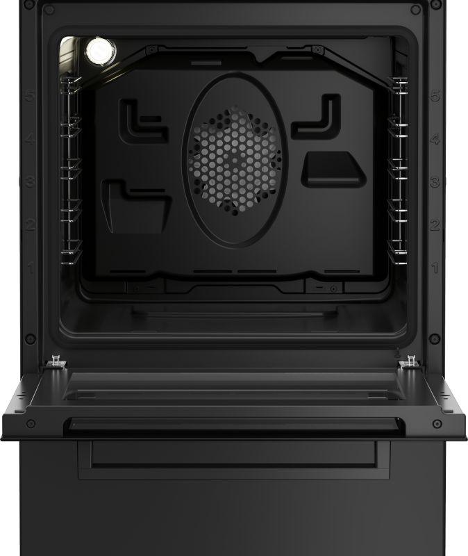 Плита Beko комби, 60л, 50x60см, дисплей, конвекция, чугун, черный
