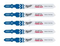 Полотно пилочное для электролобзика Milwaukee T123XF Bi-Meta универсальное, шаг зуба 2.5мм х 91мм, 5шт