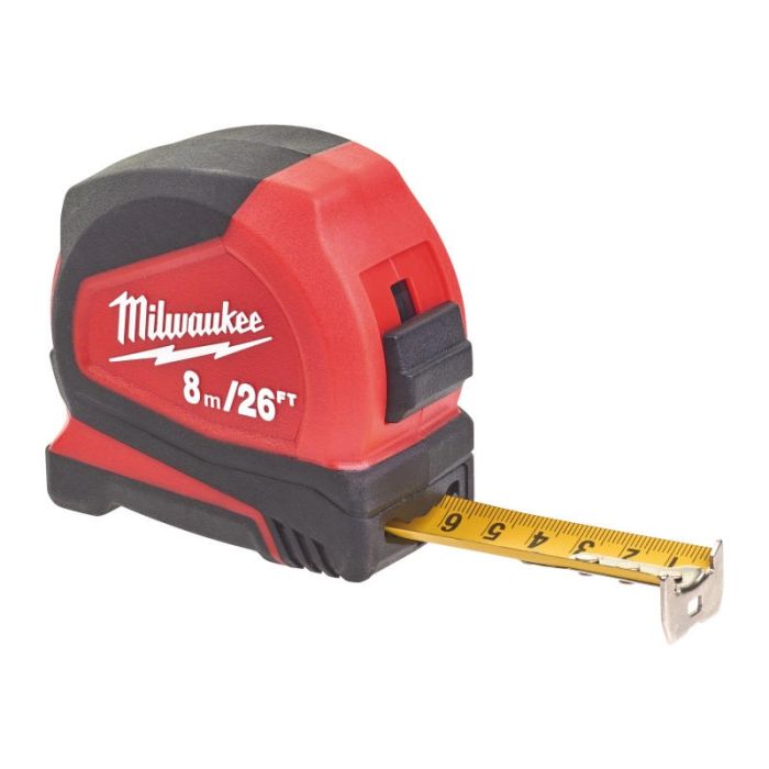 Рулетка Milwaukee Pro Compact C8-26/25, 8мх16мм, с фиксатором сматывания, АБС-пластик