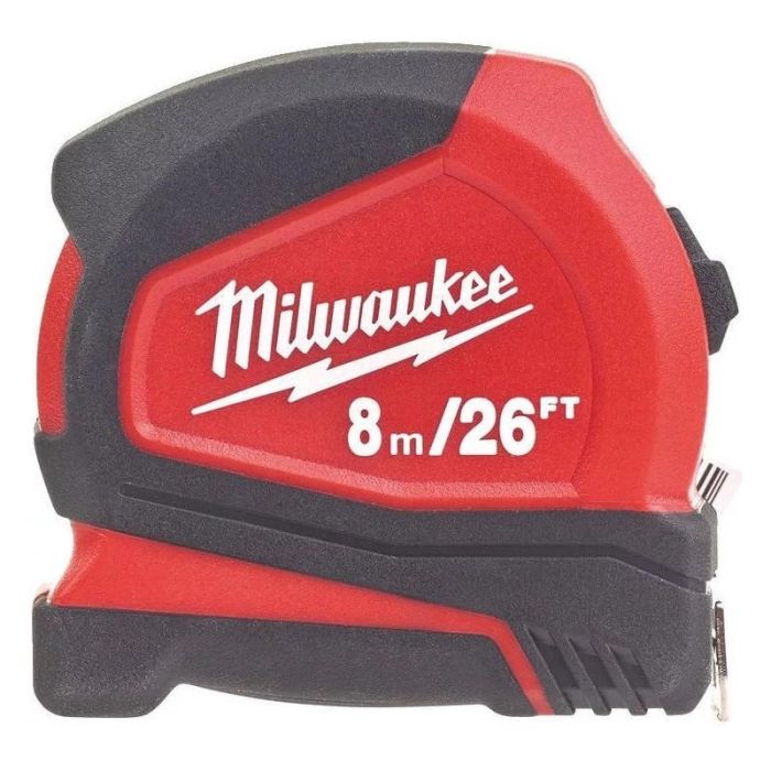 Рулетка Milwaukee Pro Compact C8-26/25, 8мх16мм, с фиксатором сматывания, АБС-пластик