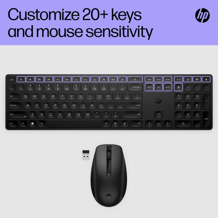 Комплект клавіатура та миша HP 650, WL, EN/UK, чорний