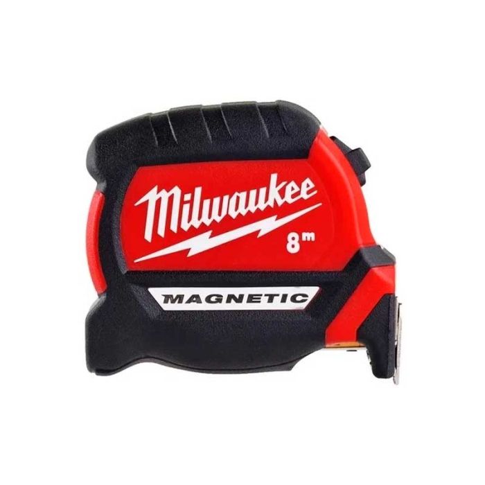 Рулетка Milwaukee Premium, 8мх27мм, с фиксатором сматывания, АБС-пластик, магнит