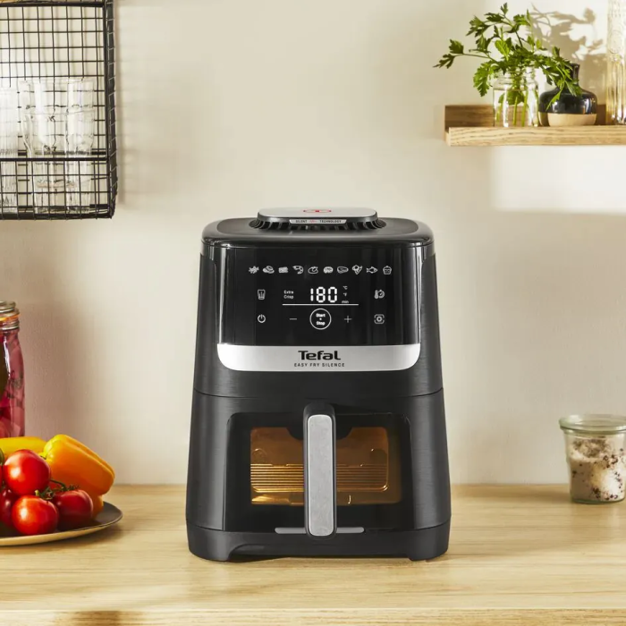 Мультипечь Tefal Easy Fry Silence Vision, 1670Вт, чаша-5л, сенсорное управл., с окошком, пластик, черный