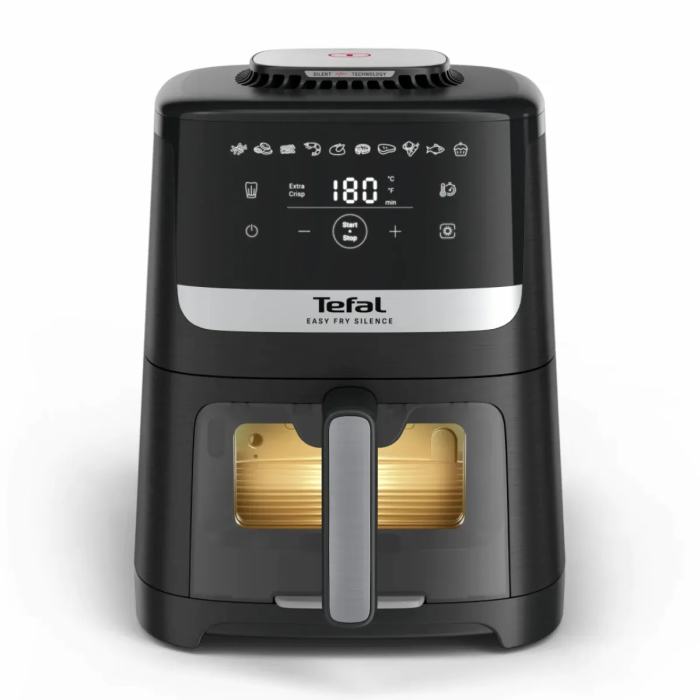 Мультипечь Tefal Easy Fry Silence Vision, 1670Вт, чаша-5л, сенсорное управл., с окошком, пластик, черный