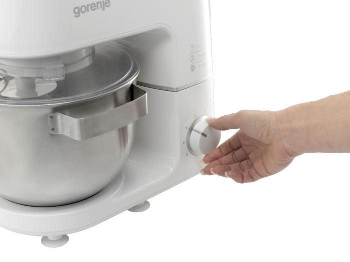 Кухонная машина Gorenje 800Вт, чаша-металл, корпус-металл, насадок-3, белый