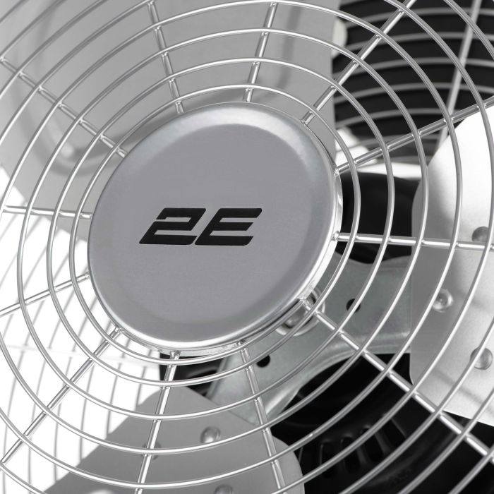 Вентилятор підлоговий 2E PowerWind 45C професійний, 45см, 100Вт, кнопки, двигун мідь 100%, срібний