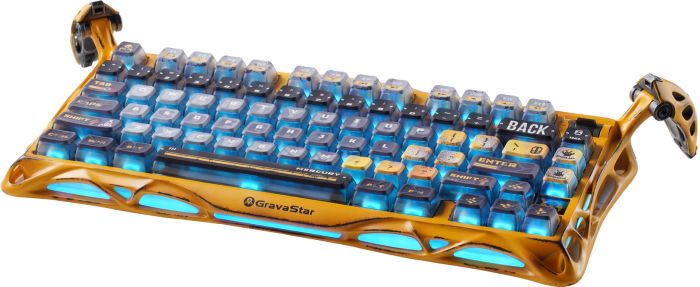 Клавиатура механическая GravaStar Mercury K1 Pro 80keys, GravaStar x Kailh Speedy Mint, BT/WL/USB, жовтий