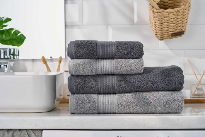 Полотенце махровое Ardesto SuperSoft 70х140см, 100% хлопок, серый темный