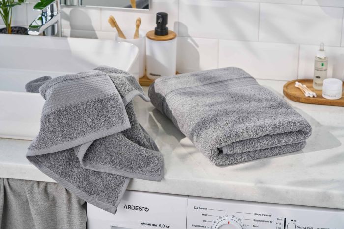 Рушник махровий Ardesto SuperSoft 70х140см, 100% бавовна, сірий