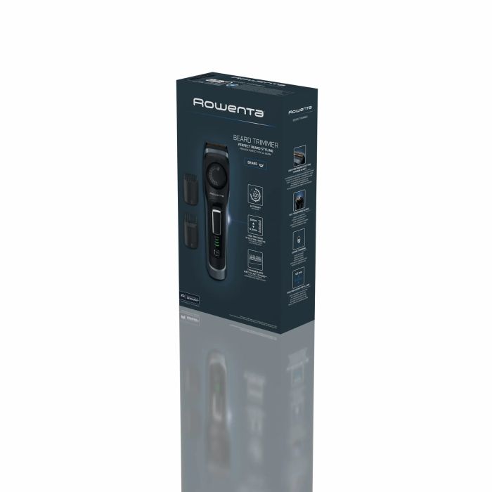 Триммер Rowenta Virtuo для бороды и усов, сеть+акум., насадок-2, чехол, титан.напыл., черно-синий