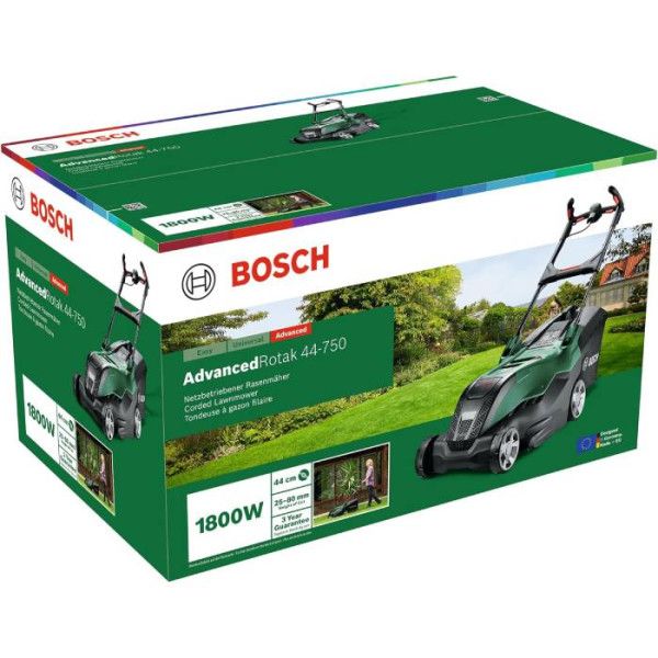 Газонокосарка мережева Bosch AdvancedRotak 44-750 1800Вт 44см 50л 25-80мм 16.5кг
