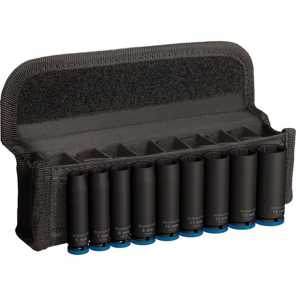 Набор ударных торцевых головок Bosch Professional Deep 9шт 1/4" 50мм