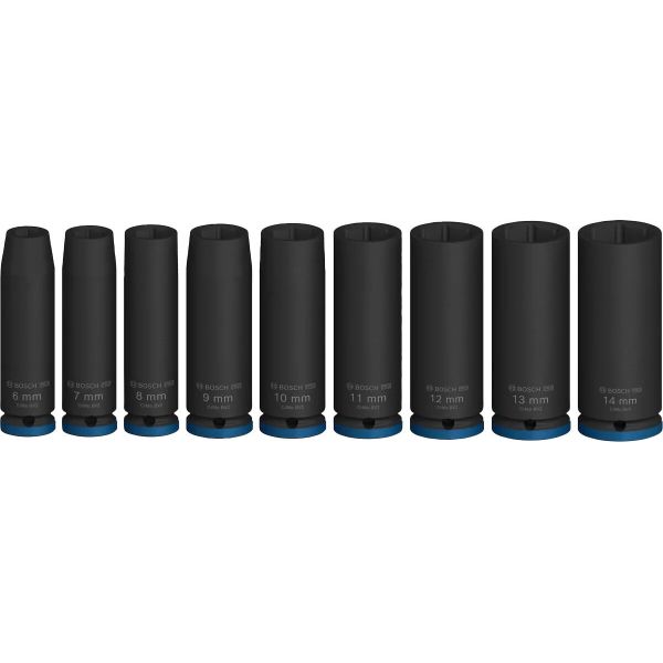 Набор ударных торцевых головок Bosch Professional Deep 9шт 1/4" 50мм
