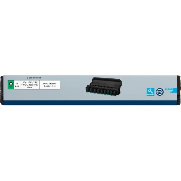 Набір ударних торцевих головок Bosch Professional Standart 9шт 1/2"