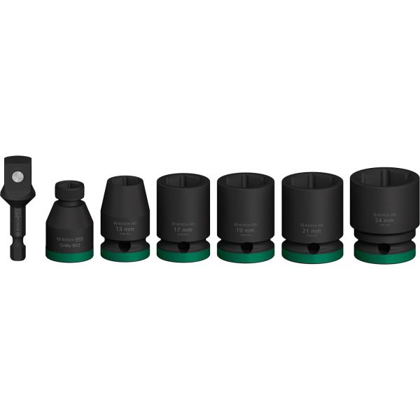 Набір ударних торцевих головок Bosch Professional Standart 7шт 1/2" з адаптером