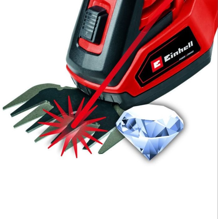 Ножницы для травы аккумуляторные Einhell GE-CG 18/100 Li Kit, 18В акб 1х2.5А·час PXC, 10см, шаг реза 8мм, 1.06кг