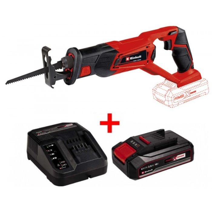 Пила сабельная аккумуляторная Einhell TE-AP 18/22 Li Kit, PXC 18В, акб 1х2.5А·час,пропил 100мм, ход 22мм, 2600об/мин, 2кг