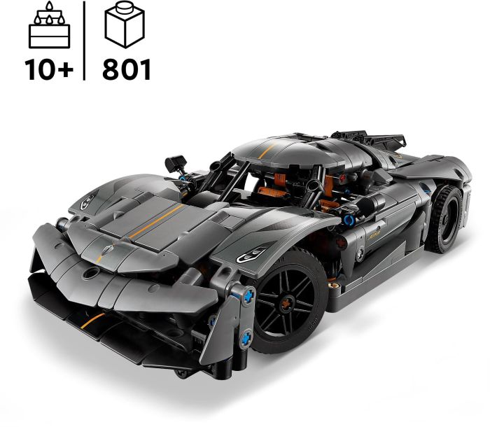 Конструктор LEGO Technic Koenigsegg Jesko Absolut — серый гиперкар