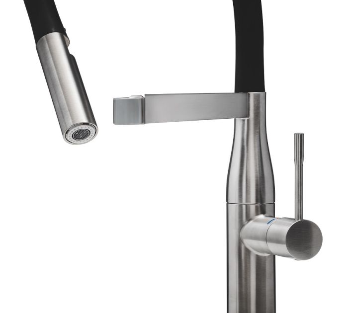 Змішувач для кухні Grohe Essence, довж.виливу - 240мм, поворотний/гнучкий, 1важіль, супер сталь