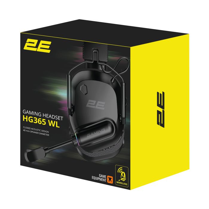 Гарнитура игровая 2E GAMING HG365, BT/WL, чёрный