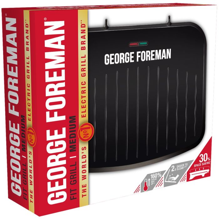 Гриль George Foreman прижимной Fit Grill Medium 1630Вт, темп. режимов-1, пластик, черный