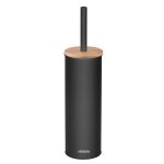 Набір щітка для унітазу з підставкою Ardesto Minimalism 9.5x27.5/38см, метал, поліпропілен, бамбук, чорний