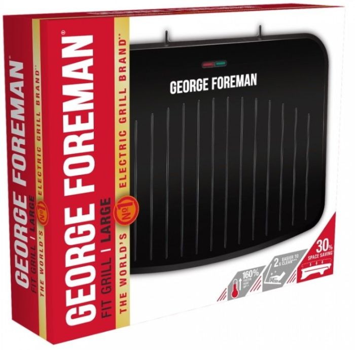 Гриль George Foreman прижимной Fit Grill Large 2400Вт, темп. режимов-1, пластик, черный