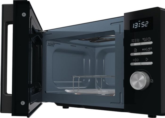 Мікрохвильова піч Gorenje, 20л, електр. керув., 800Вт, гриль, дисплей, 11 програм, чорний