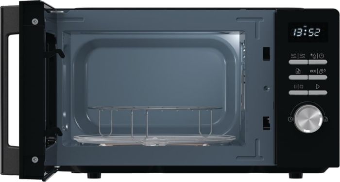 Мікрохвильова піч Gorenje, 20л, електр. керув., 800Вт, гриль, дисплей, 11 програм, чорний