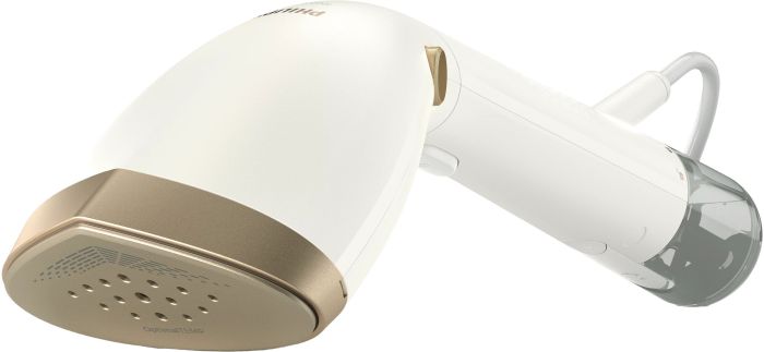 Отпариватель Philips компактный Series 7000, 1500Вт, 100 и 200мл, паровой удар -28гр, перчатка, чехол, нерж. сталь, белый