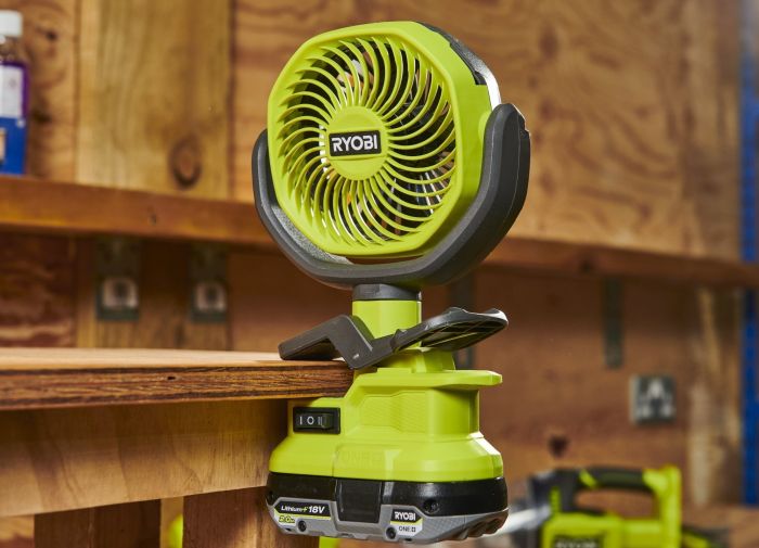 Вентилятор акумуляторний Ryobi ONE+ RCF18-0 18В 3400об·хв 2 швидкості поворотний 0.4кг без АКБ та ЗП