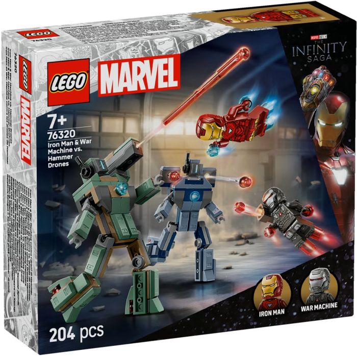Конструктор LEGO Super Heroes Железный человек и Боевая Машина против Хаммер Дронов
