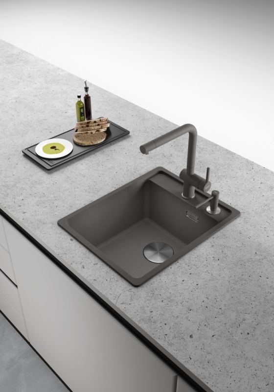 Смеситель для кухни Franke Active L, дл.излива - 236мм, поворотный, 1 рычаг, серый сланец