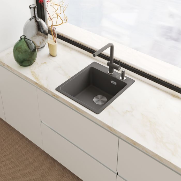 Смеситель для кухни Franke Active L, дл.излива - 236мм, поворотный, 1 рычаг, серый сланец