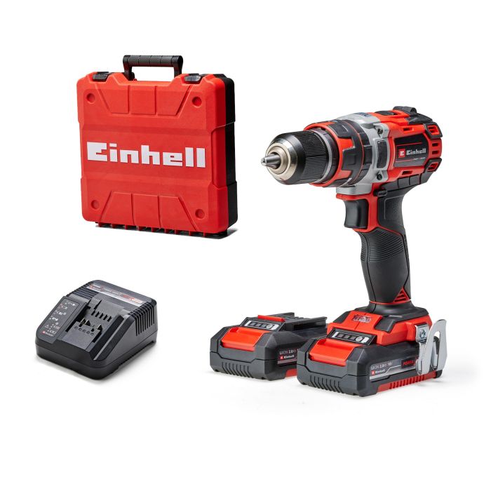 Шуруповерт-дрель ударная акумуляторная Einhell TP-CD 18/50 Li-i BL(2x2Ah), PXC, 18В, аккумулятор 2 Ач - 2 шт, бесщеточная, 50 Нм, кейс, 2.02 кг