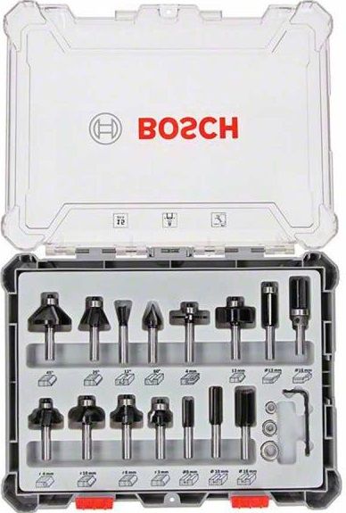 Набор комбинированных фрез Bosch Professional 8мм 15шт