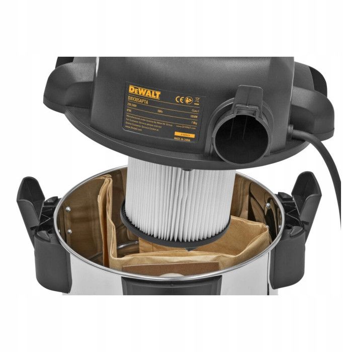 Пылесос профессиональный DeWalt 750Вт 2400л/мин контейнер 30л 8.4 кг