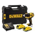 Дриль-шурупокрут DeWalt безщітковий XR Li-Ion 18В акб 2х2А·год 65Нм 450-1650об/хв патрон 13мм ЗП кейс додаткова рукоятка 1.1кг