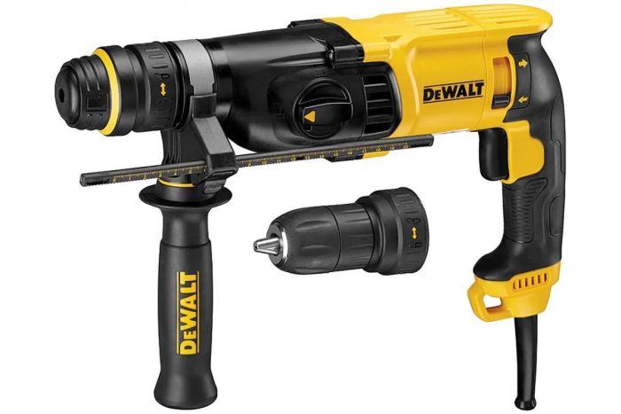 Перфоратор сетевой DeWalt SDS-Plus 900Вт 3.0 Дж 0-5350уд/мин 0-1450об·мин 3 режима чемодан 3.1кг
