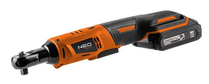 Трещотка аккумуляторная Neo Tool Energy+ 18В 250об·мин 60Нм 3/8" адаптер 1/2" 0.89кг без АКБ и ЗП